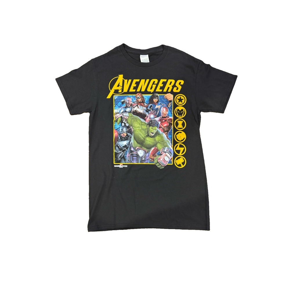 Marvel Avengers Team Graphic Black T-Shirt Men's Medium NWOT